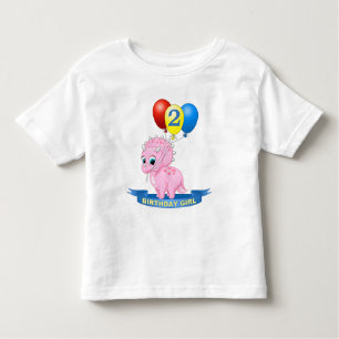 Cute 2:a födelsedagspresenten Rosa Baby Triceratop T-shirt