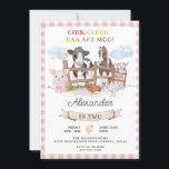 Cute 2nd Birthday Boskap Barnyard Kids Inbjudningar<br><div class="desc">Cute Land Boskap. Klicka på knappen "Anpassa" för att ytterligare anpassa mallen. Du kommer att kunna ändra all text,  inklusive stil,  färg och storlek och ändra bild.</div>