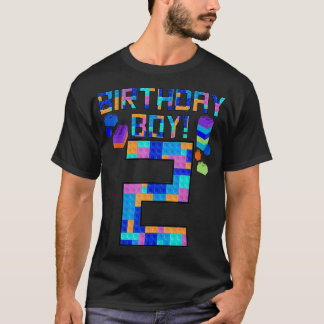 Cute 2nd Birthday Gift 2 års Gamla block Byggnad T Shirt