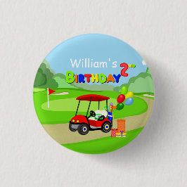Cute 2nd Birthday Red Golf Cart Boy's Knapp