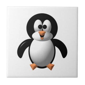 Cute 3-D-utseende Perky Penguin Kakelplatta