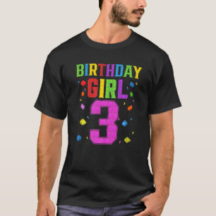 Cute 3:e födelsedagen 3 år gammal Block Byggnad Gi T Shirt