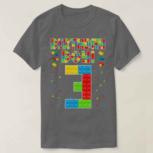 Cute 3:e födelsedagen 3 års gamla block Byggnad Bo T Shirt (Design framsida)