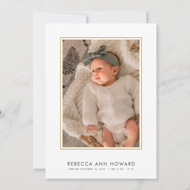 Cute 3 Photo Collage Baby Birth Notice (Framsida)