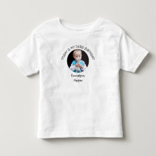 Cute 3B-dagars Namn-runda-fotoFödelsedagsfest T Shirt