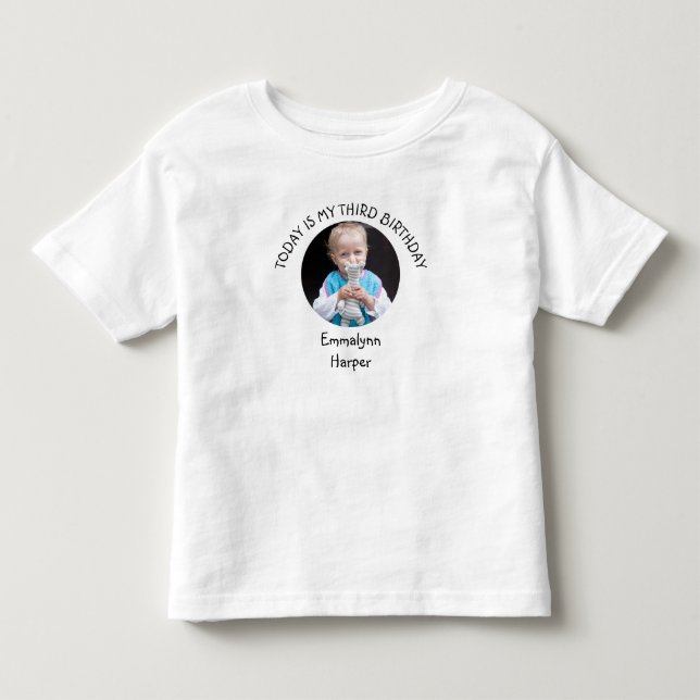 Cute 3B-dagars Namn-runda-fotoFödelsedagsfest T Shirt (Framsida)