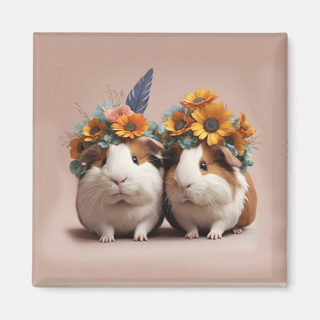 Cute 3D Guinea Grisar, Fridge Magnet (Framsidan)