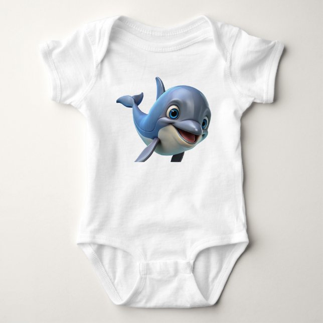 Cute 3d-hajavtryck t shirt (Framsida)
