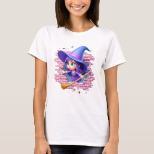 Cute 3d Halloween-väv genom en vägg T Shirt