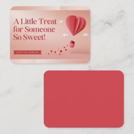 Cute 3D Heart Hot Air Balloon Valentine's Day Card Placeringskort
