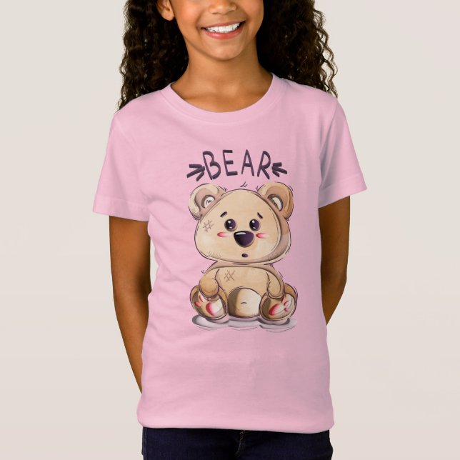 Cute 3D-Nalle som kan användas T Shirt (Framsida)