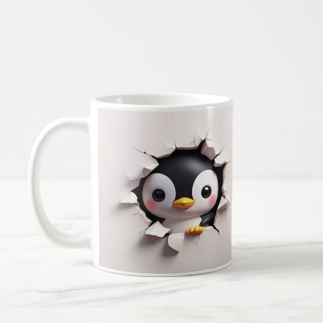 Cute 3D Penguin Mugg (Vänster)