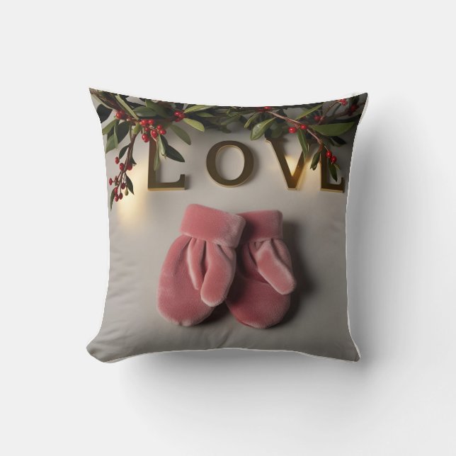 Cute 3D-samvet Baby Mittens: Två ser in ett! Kudde (Framsida)