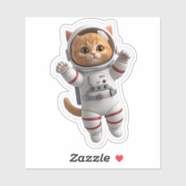 Cute 3D Space Astronaut Cat Die-Cut Sticker - Kawa Klistermärken