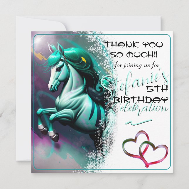 Cute 3D Spirit Pony24 Birthday Tack, kort (Framsida)