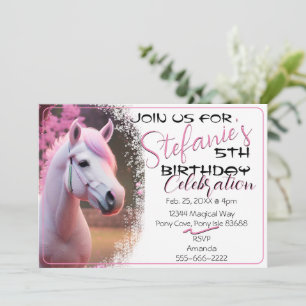 Cute 3D Spirit Pony 12-födelsedagsinbjudan Inbjudningar