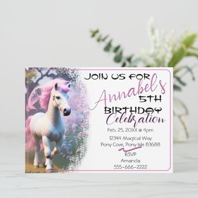 Cute 3D Spirit Pony 20-dagars inbjudan (Stående Fram)