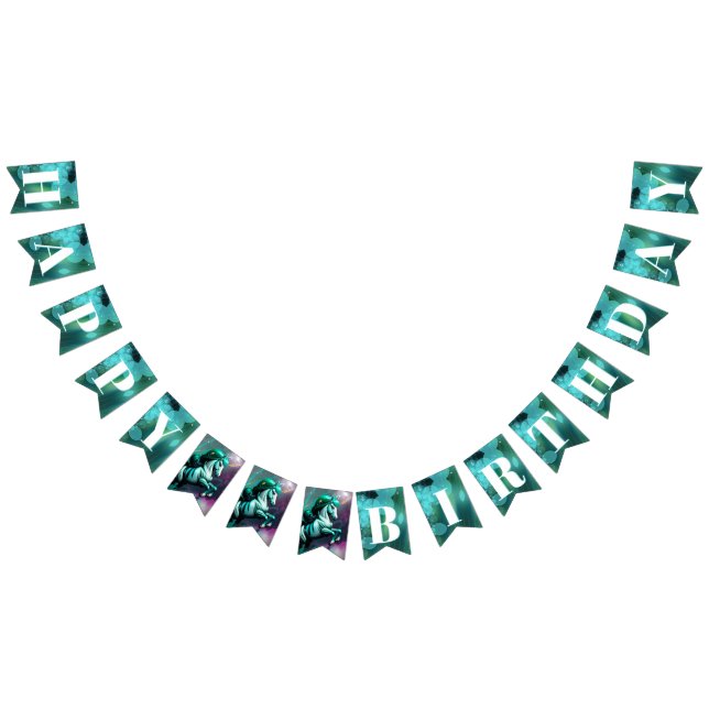 Cute 3d Spirit Pony 24 Grattis på födelsedagen Bub Vimplar (Alla)