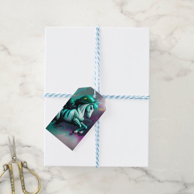 Cute 3D Spirit Pony 24 Presentetikett (Med Snöre)