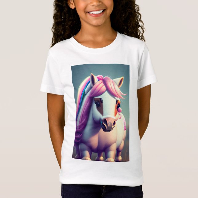 Cute 3d Spirit Pony 2 T Shirt (Framsida)