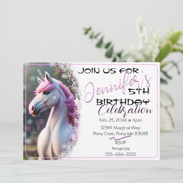 Cute 3D Spirit Pony 32-dagars inbjudan (Stående Fram)