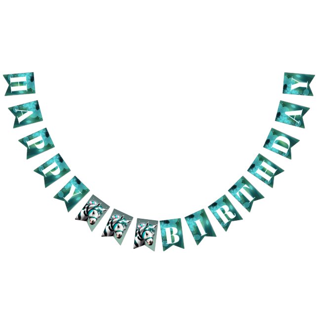 Cute 3d Spirit Pony 7 Grattis på födelsedagen Bubb Vimplar (Alla)