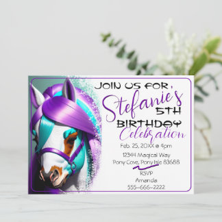 Cute 3D Spirit Pony 9 Birthday-inbjudan Inbjudningar