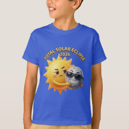 Cute 3D Sun and Moon Hug Total Solar Eclipse 2026 T Shirt