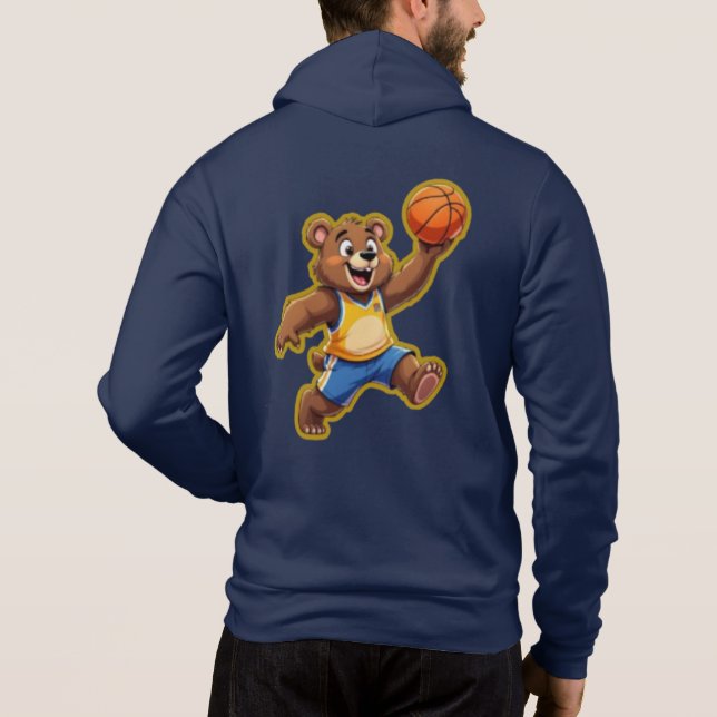 Cute 3D Teddy Bear Playing Basketball – Adorable S T Shirt (Baksida)