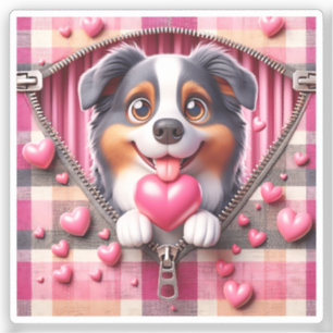 Cute 3D-valp i Rosa och vit bakgrund (21) Klistermärken