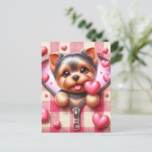 Cute 3D-valp i Rosa och vit bakgrund (5) Vykort