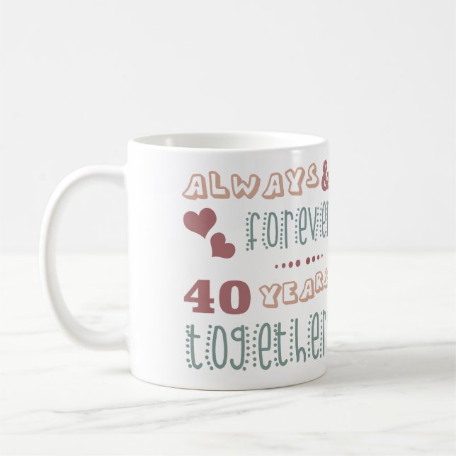 Cute 40:e Bröllop-årsdagen Kaffemugg (Vänster)