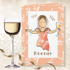 Cute 40:e födelsedag: Tecknaden Champagne Toast Kort