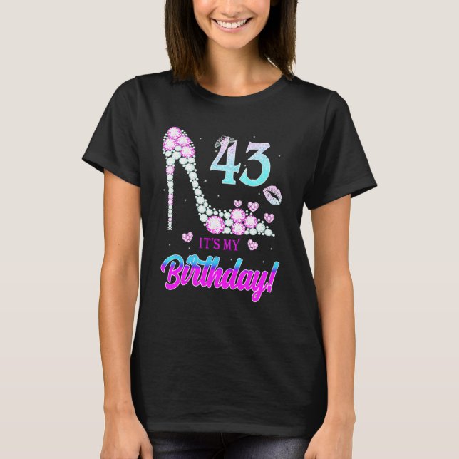 Cute 43 Years Old It's My 43rd Birthday Party T Shirt (Framsida)