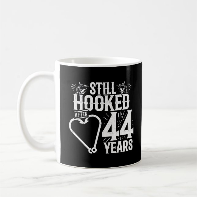 Cute 44-årsdagen Par, gift 44 år Kaffemugg (Vänster)