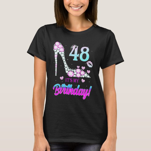 Cute 48 Years Old It's My 48th Birthday Party T Shirt (Framsida)