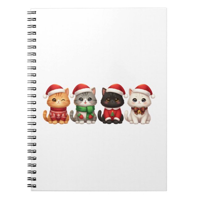 Cute 4 Christmas Cats - Holiday Cats Design Anteckningsbok (Framsidan)