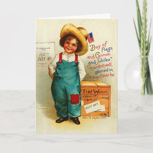 Cute 4:e juli-kortet kort (Framsida)