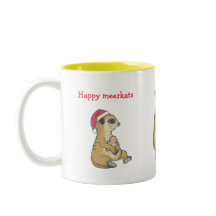 Cute 4 Meerkats jul - Kaffe med Helgdag Mugg
