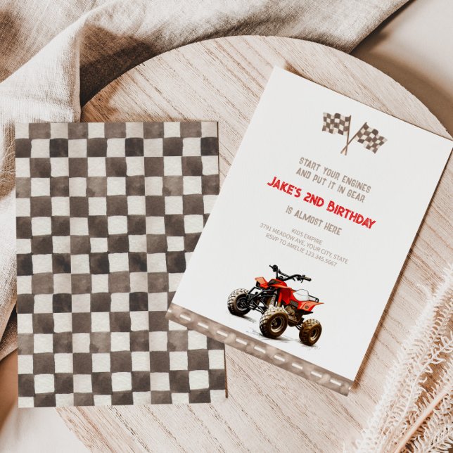 Cute 4 Wheeler Bike Birthday-inbjudan Inbjudningar (Skapare uppladdad)