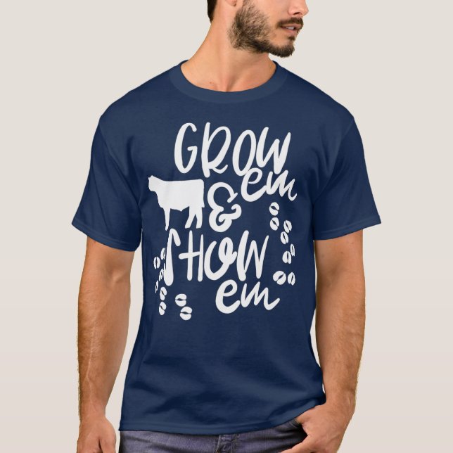 Cute 4H FFA Grow em Show em Animock T Shirt (Framsida)