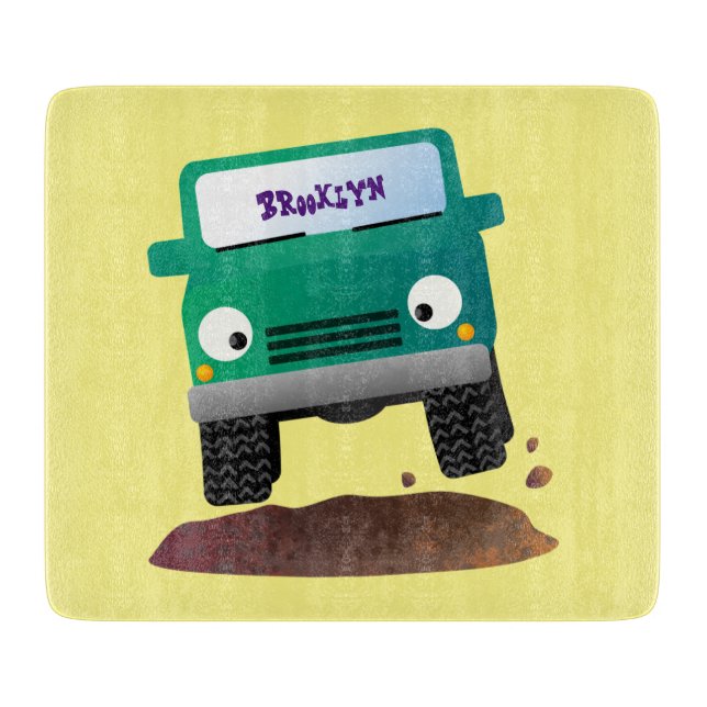 Cute 4X4 tecknad utanför fordon (Framsidan)