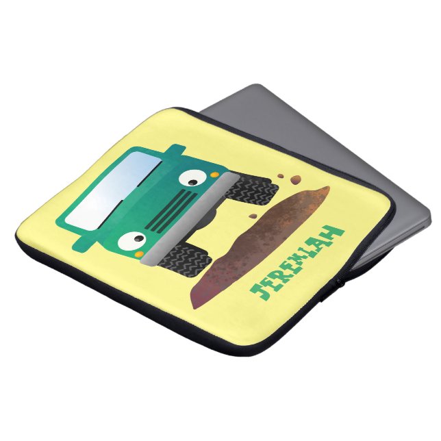 Cute 4X4 tecknad utanför fordon Laptop Fodral (Framsida topp)