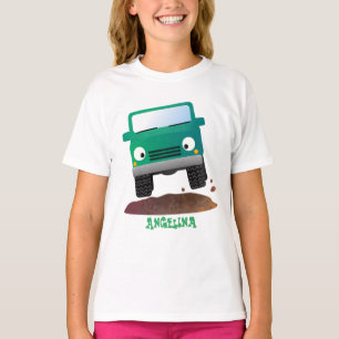 Cute 4X4 tecknad utanför fordon T Shirt