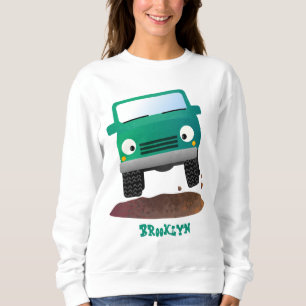 Cute 4X4 tecknad utanför fordon T Shirt