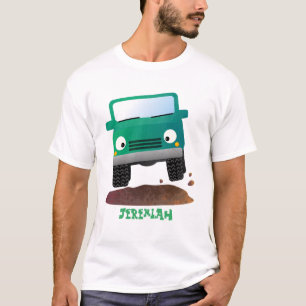 Cute 4X4 tecknad utanför fordon T Shirt