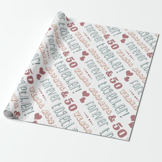 Cute 50-årsdagen Bröllop Presentpapper (Utrullad)