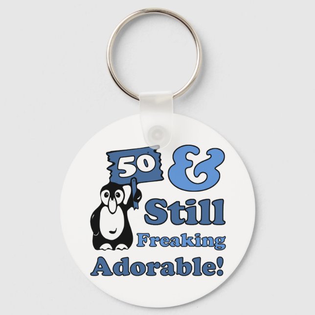 Cute 50:e födelsedagen för kvinnor nyckelring (Framsida)