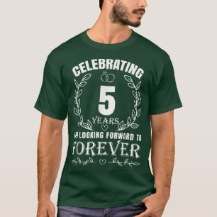 Cute 5:e Bröllop-årsdagen för Par, gift 5 T Shirt