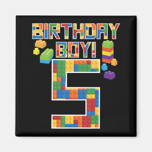 Cute 5:e födelsedagsgåva 5 år gammal Byggnad Magnet